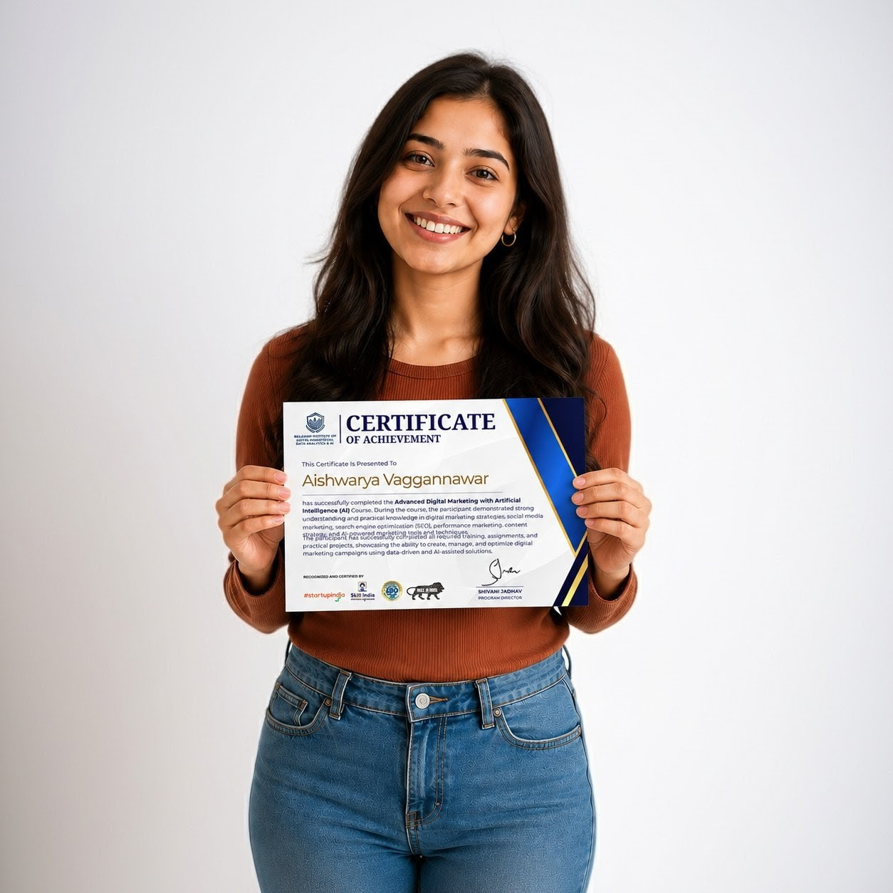 Student with Certificate